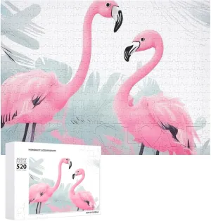 Wooden Puzzle Photo Puzzle Gifts 20.5" X zinc leafcutter advice twine 15 520 Piece Jigsaw Puzzle - Love Flamingo Picture Puzzles for Adults Challenging Puzzle Personalized 
