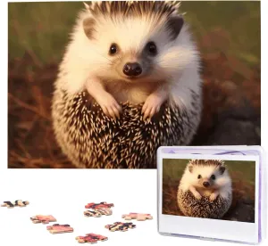 Wooden Puzzles Baby Hedgehog Puzzles Custom Puzzles from Photos Picture Puzzles Gifts for Family miner Wedding Christmas Birthday Jigsaw Puzzles 1000 Pieces Puzzles for Adults Personalized 