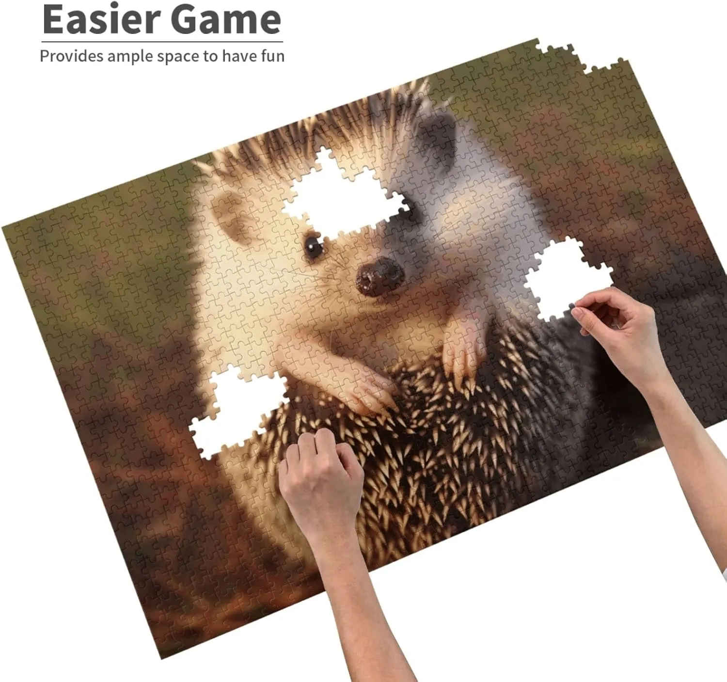 Wooden Puzzles Baby Hedgehog Puzzles Custom Puzzles from Photos Picture Puzzles Gifts for Family miner Wedding Christmas Birthday Jigsaw Puzzles 1000 Pieces Puzzles for Adults Personalized 