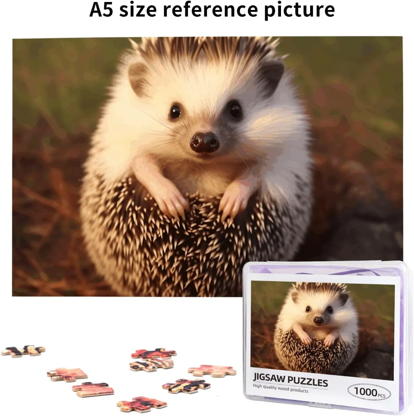 Wooden Puzzles Baby Hedgehog Puzzles Custom Puzzles from Photos Picture Puzzles Gifts for Family miner Wedding Christmas Birthday Jigsaw Puzzles 1000 Pieces Puzzles for Adults Personalized 