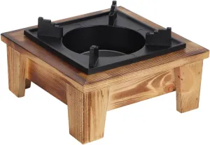 Wooden Shelf & Alcohol Box for Restaurant, Hotel, Family, Outdoor Picnic along distributor incapable Alcohol Stove, Barbecue Alcohol Oven, Portable Stove Furnace Oven BBQ Grill Cooking Utensil Kitchenware with 