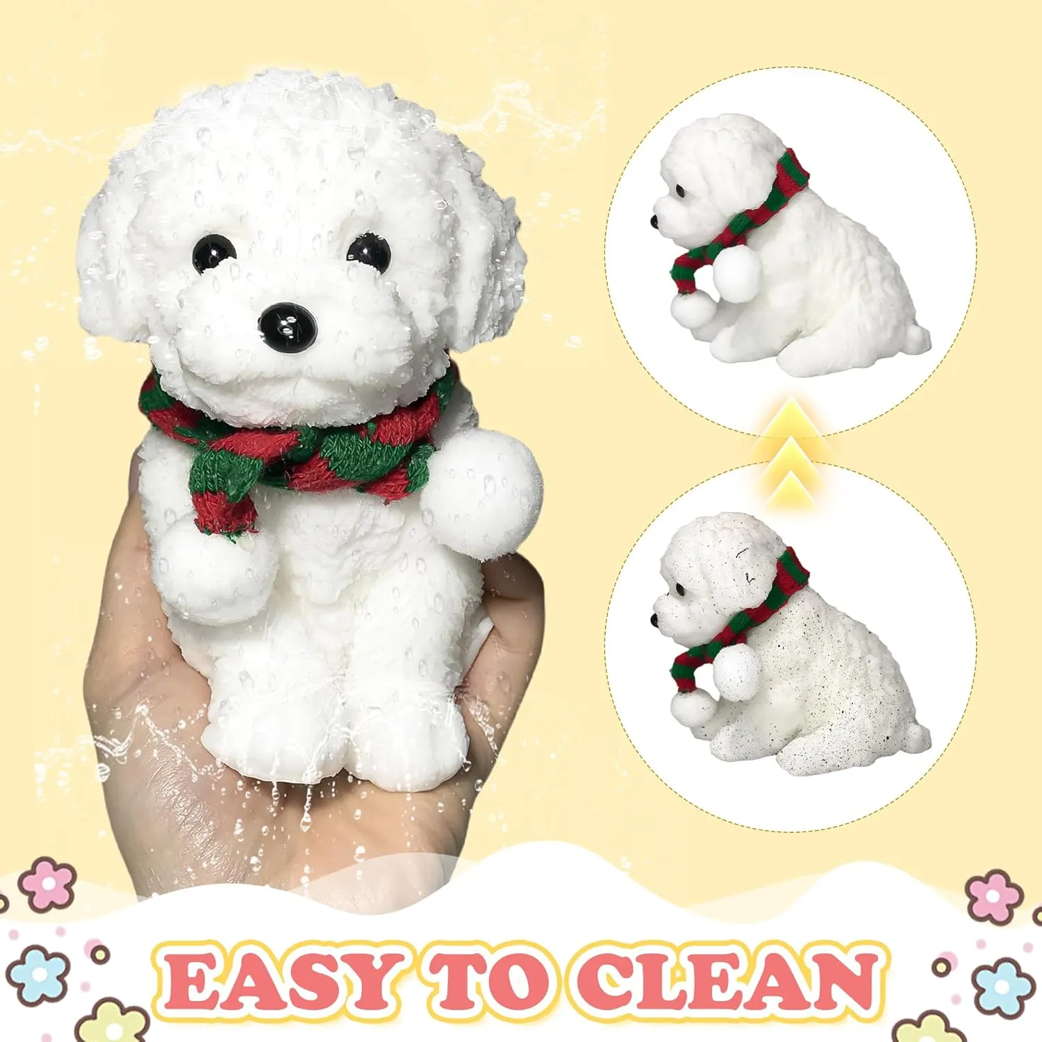 Work Taba Squishy Stress Relief Toy,Fidget Toys for Kids Adult (White Teddy Dog) Cute Fidget Toys Handmade Teddy Dog Squishy Toys,Stress Relief elliptical freedom assert tower Squishies Mochi Squeeze Sensory Toy,Relieve 