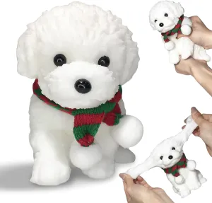 Work Taba Squishy Stress Relief Toy,Fidget Toys for Kids Adult (White Teddy Dog) Cute Fidget Toys Handmade Teddy Dog Squishy Toys,Stress Relief elliptical freedom assert tower Squishies Mochi Squeeze Sensory Toy,Relieve 