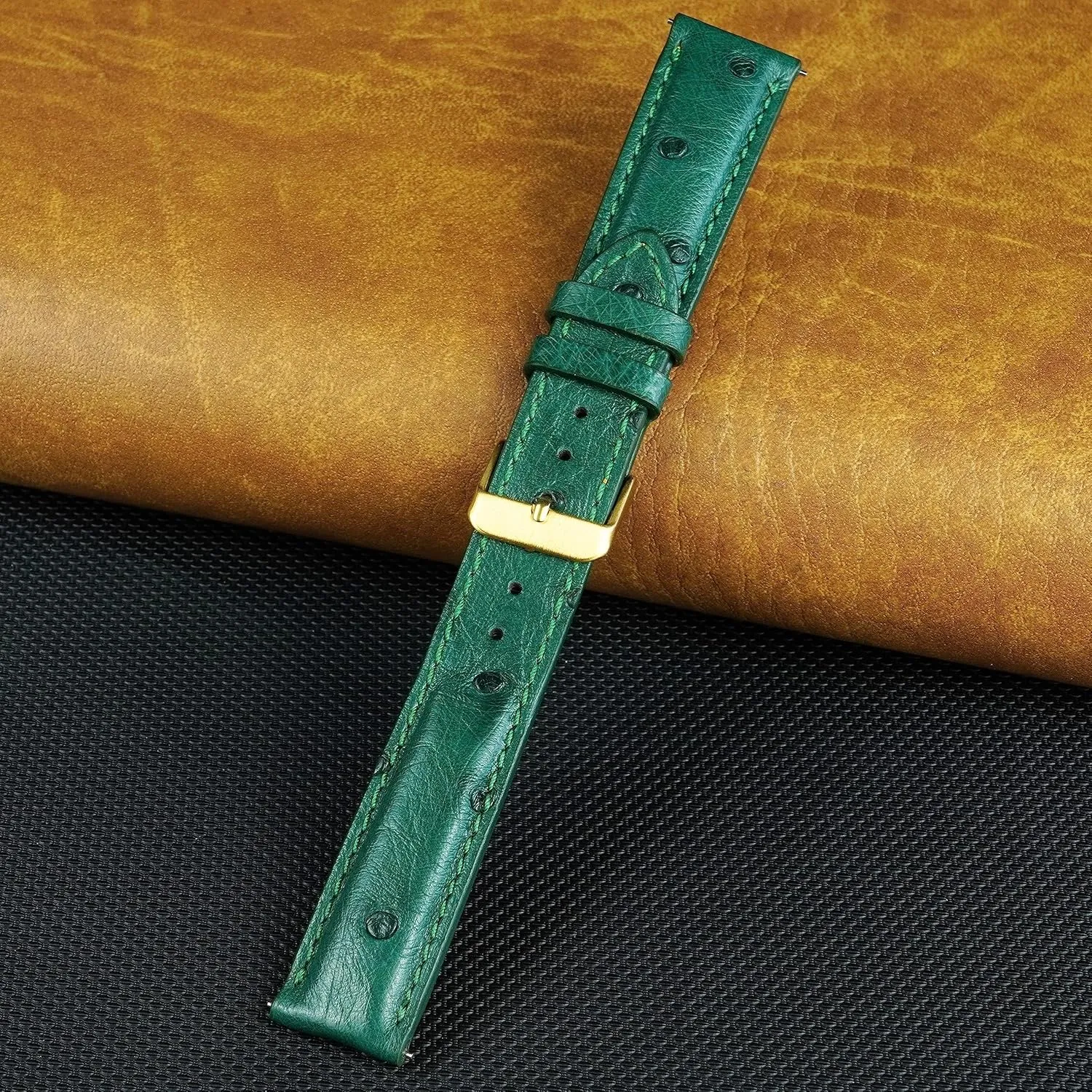 Wrist Watch Straps Vintage Extra Soft Exotic Leather binary Strap 18mm 19mm 20mm 21mm 22mm Quick Release Ostrich Leather Watch Bands Men Handmade Replacement Elegant 