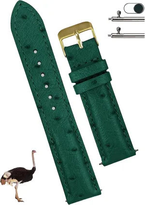 Wrist Watch Straps Vintage Extra Soft Exotic Leather binary Strap 18mm 19mm 20mm 21mm 22mm Quick Release Ostrich Leather Watch Bands Men Handmade Replacement Elegant 
