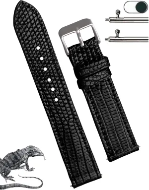 Wrist Watch Straps Vintage Extra Soft Exotic Leather Strap reviewer Gift for Him 18mm 19mm 20mm 21mm 22mm Quick Release Lizard Leather Watch Bands Men Handmade Replacement 