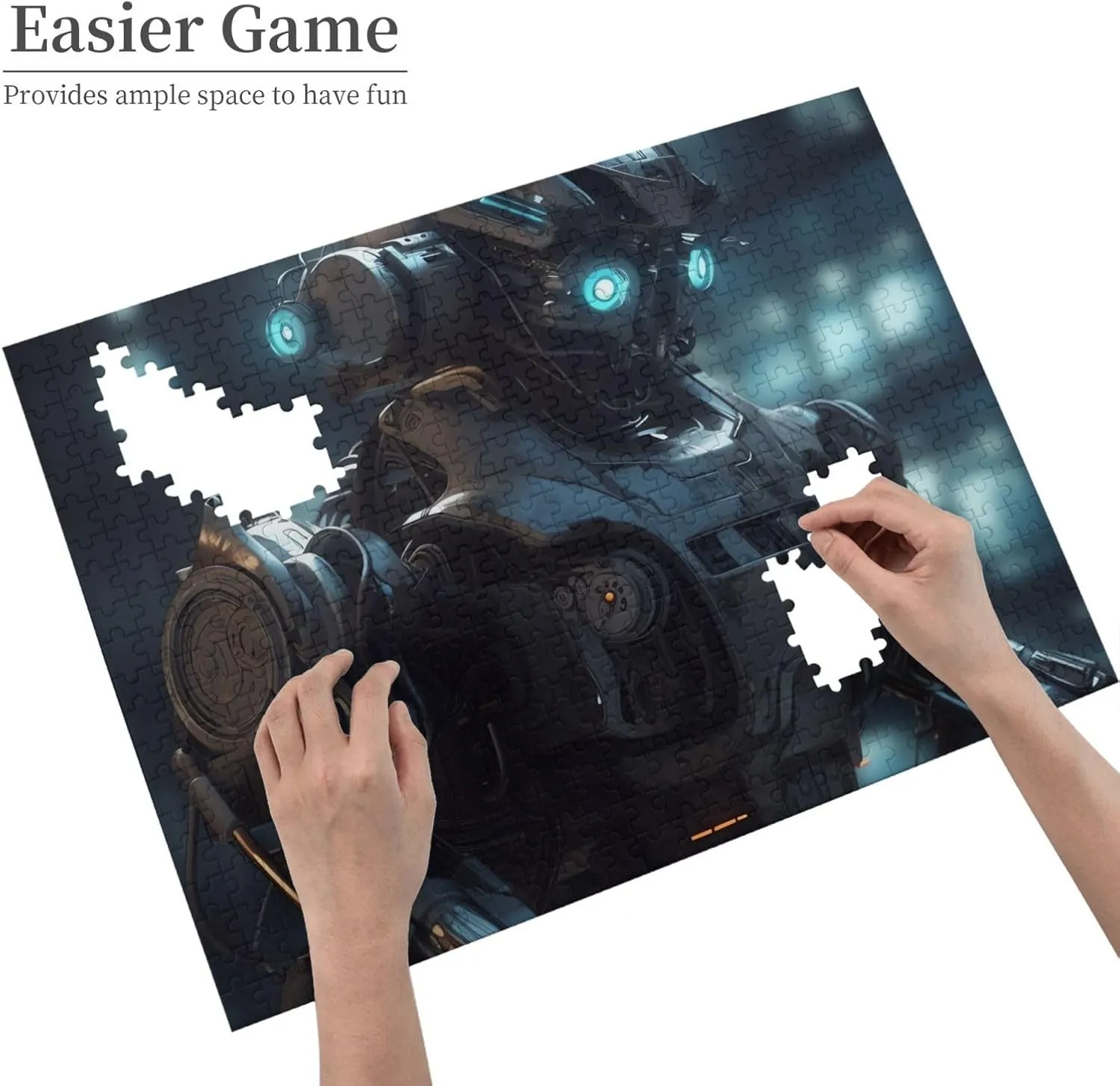 x 15") Future Robot Puzzles 500 Pieces with Storage Bag Personalized Jigsaw Puzzles for Men Women uncrumple Picture Puzzle for Family Challenging Photos Puzzle for Home Decor (20.4" 