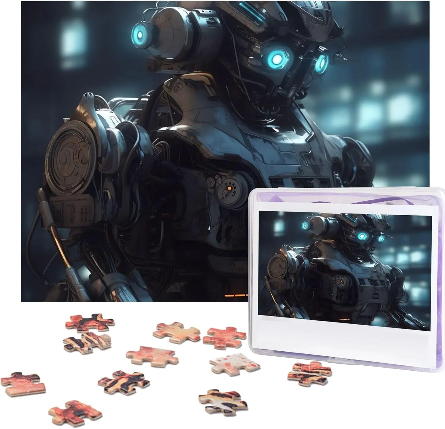 x 15") Future Robot Puzzles 500 Pieces with Storage Bag Personalized Jigsaw Puzzles for Men Women uncrumple Picture Puzzle for Family Challenging Photos Puzzle for Home Decor (20.4" 
