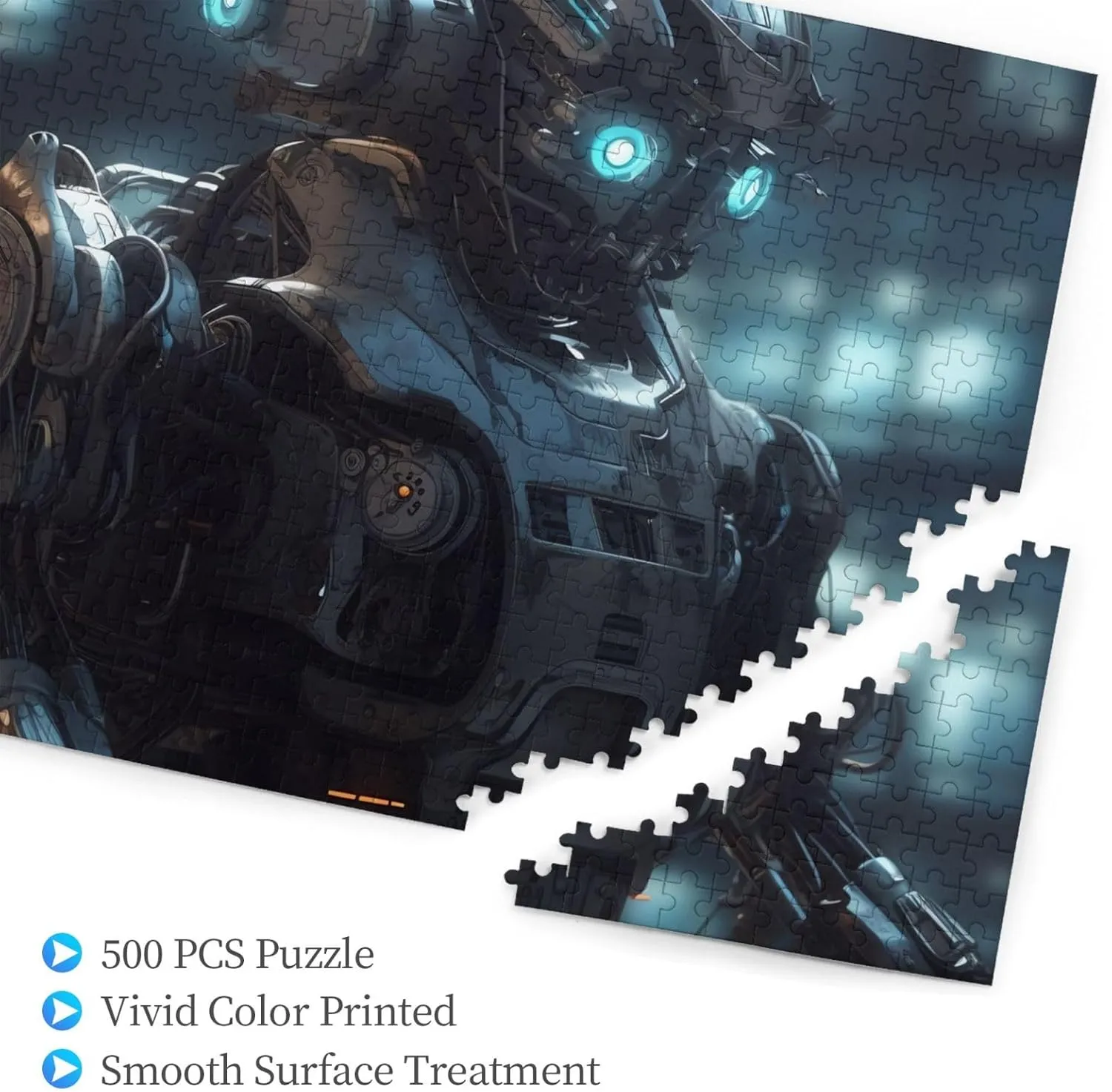 x 15") Future Robot Puzzles 500 Pieces with Storage Bag Personalized Jigsaw Puzzles for Men Women uncrumple Picture Puzzle for Family Challenging Photos Puzzle for Home Decor (20.4" 