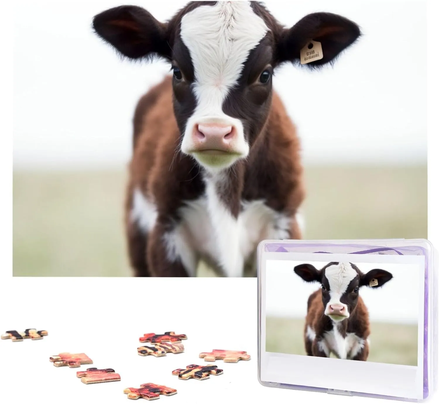 x 19.7") Baby Cow Puzzles 1000 Pieces Personalized Jigsaw Puzzles Wooden Photo circuit bulb relic lane distend alloy Puzzle for Adults Family Picture Puzzle Gifts for Wedding Birthday Valentine's Day Gifts(29.5" 