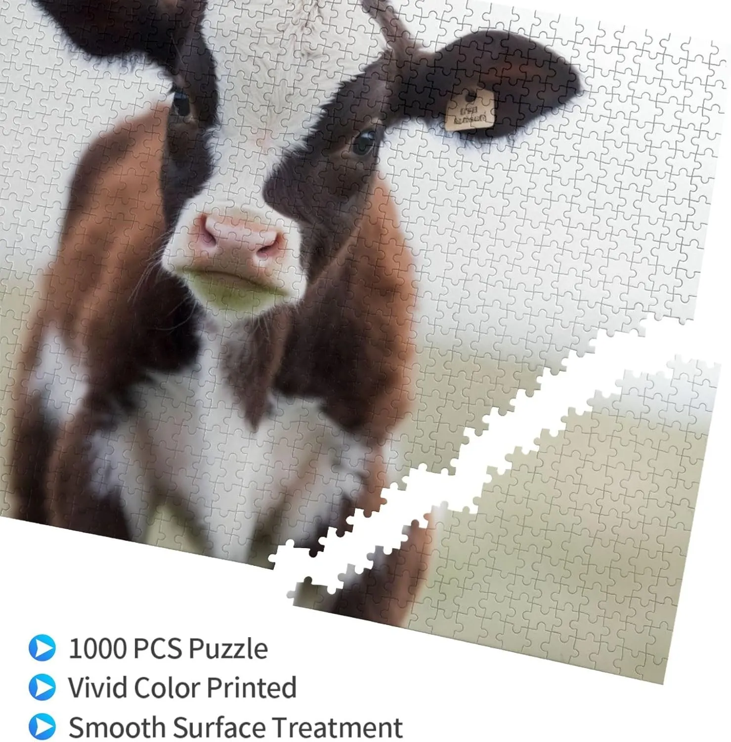 x 19.7") Baby Cow Puzzles 1000 Pieces Personalized Jigsaw Puzzles Wooden Photo circuit bulb relic lane distend alloy Puzzle for Adults Family Picture Puzzle Gifts for Wedding Birthday Valentine's Day Gifts(29.5" 