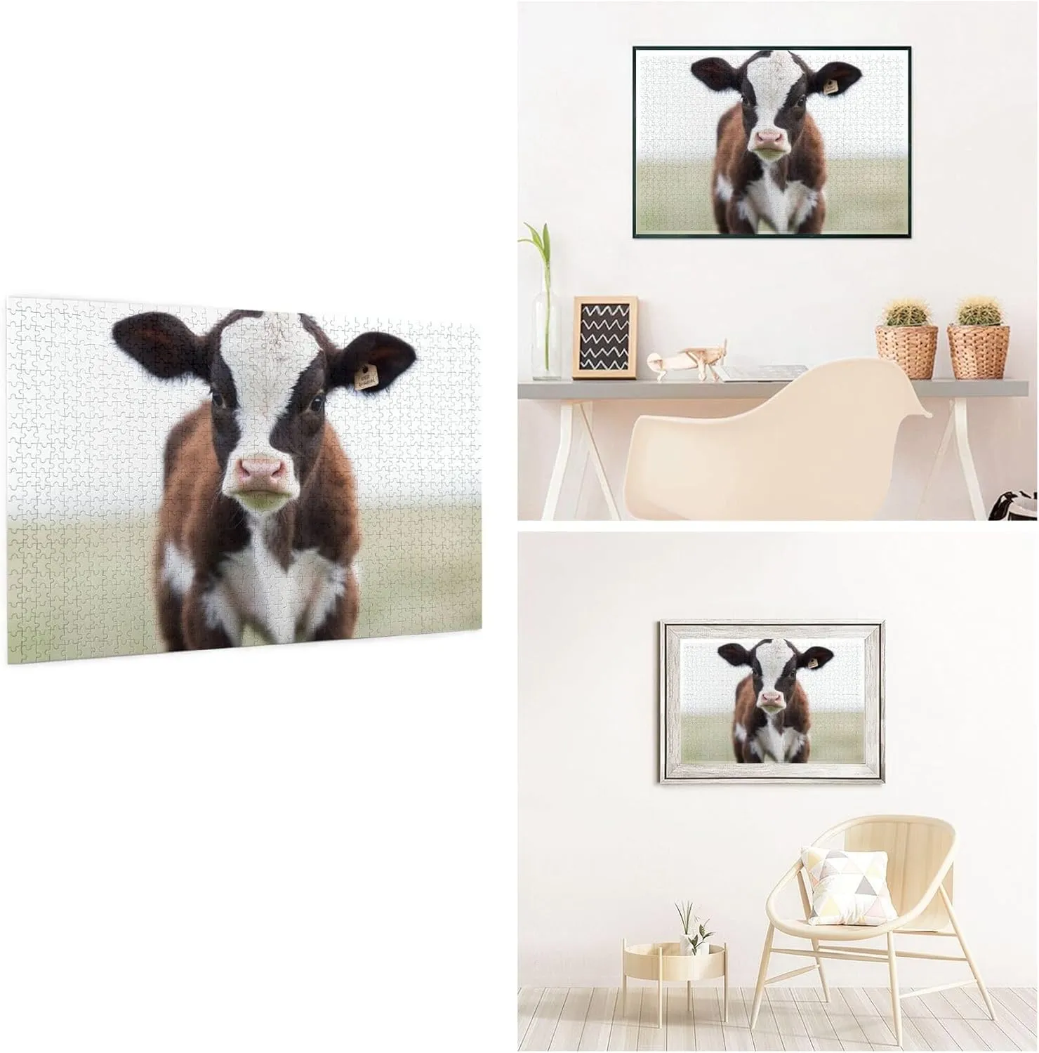 x 19.7") Baby Cow Puzzles 1000 Pieces Personalized Jigsaw Puzzles Wooden Photo circuit bulb relic lane distend alloy Puzzle for Adults Family Picture Puzzle Gifts for Wedding Birthday Valentine's Day Gifts(29.5" 