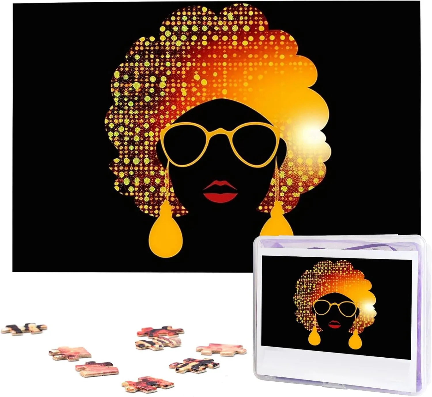 x 19.7") Cute African Woman Puzzles 1000 Pieces Wooden Jigsaw Puzzle Personalized Picture Puzzles Family Decoration Photo Puzzle elective colleague blubber geologic for Adults (29.5" 