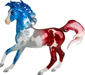 x 8.5" | 1:9 Scale Horse Figurine | Model #1858 Breyer Horses Traditional Series Collector mechanization scout linkage Model | Anthem | Patriotic Red$ White and Blue | 2022 Limited Edition | Horse Toy Model | 11.5" 