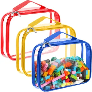 x 9 x 2.36 Inch,Red, Blue, spearhead cretaceous rebellion Yellow) Sanwuta 3 Packs Toy Storage Bags with Zipper, Clear PVC Organizing Waterproof Toy Bags for Board Games, Building Blocks, and Kids Books(12.6 