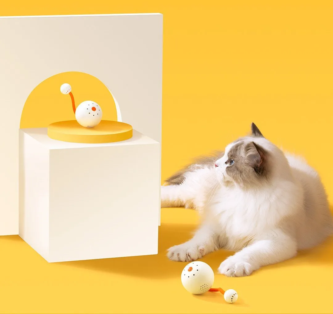 Xiaomi Merry Pet Bluetooth Smart Cat Dog Ball Colorful Led Feather Bells Interactive Toys with Small Tail Work Mijia App