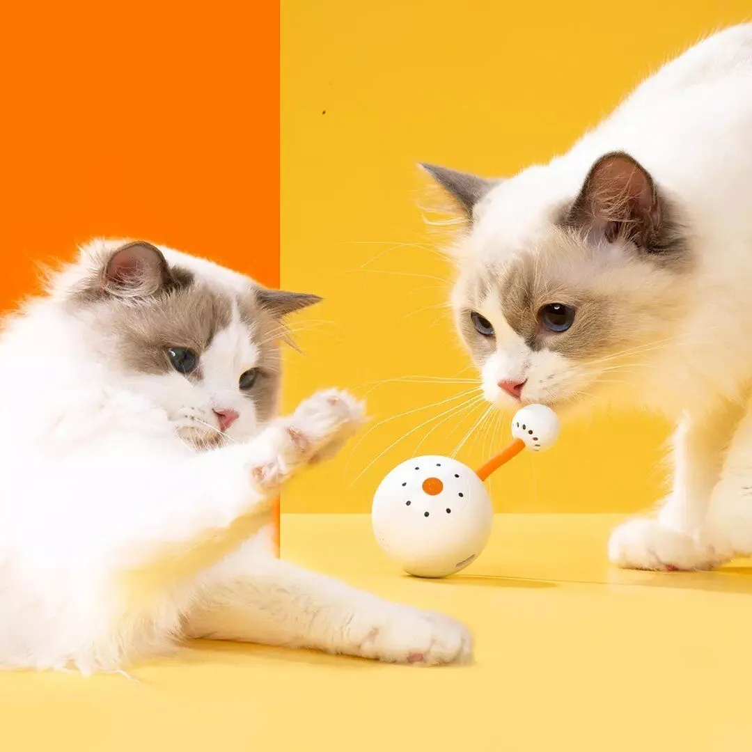 Xiaomi Merry Pet Bluetooth Smart Cat Dog Ball Colorful Led Feather Bells Interactive Toys with Small Tail Work Mijia App
