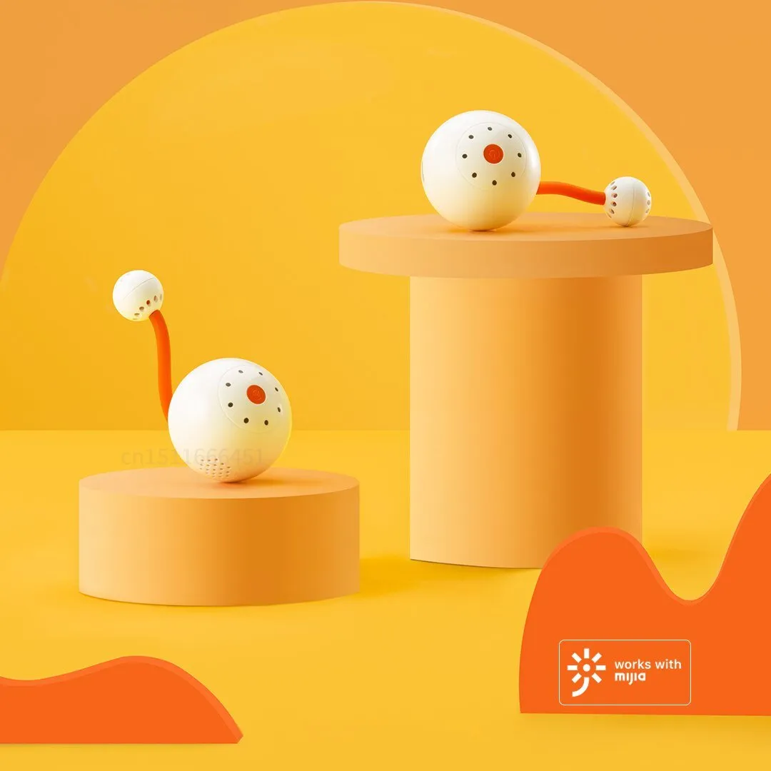 Xiaomi Merry Pet Bluetooth Smart Cat Dog Ball Colorful Led Feather Bells Interactive Toys with Small Tail Work Mijia App