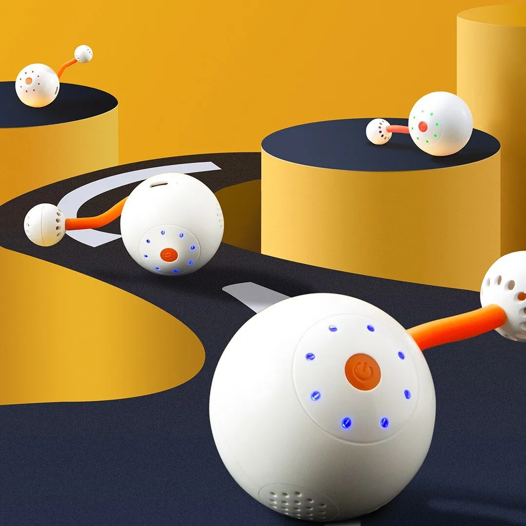 Xiaomi Merry Pet Bluetooth Smart Cat Dog Ball Colorful Led Feather Bells Interactive Toys with Small Tail Work Mijia App