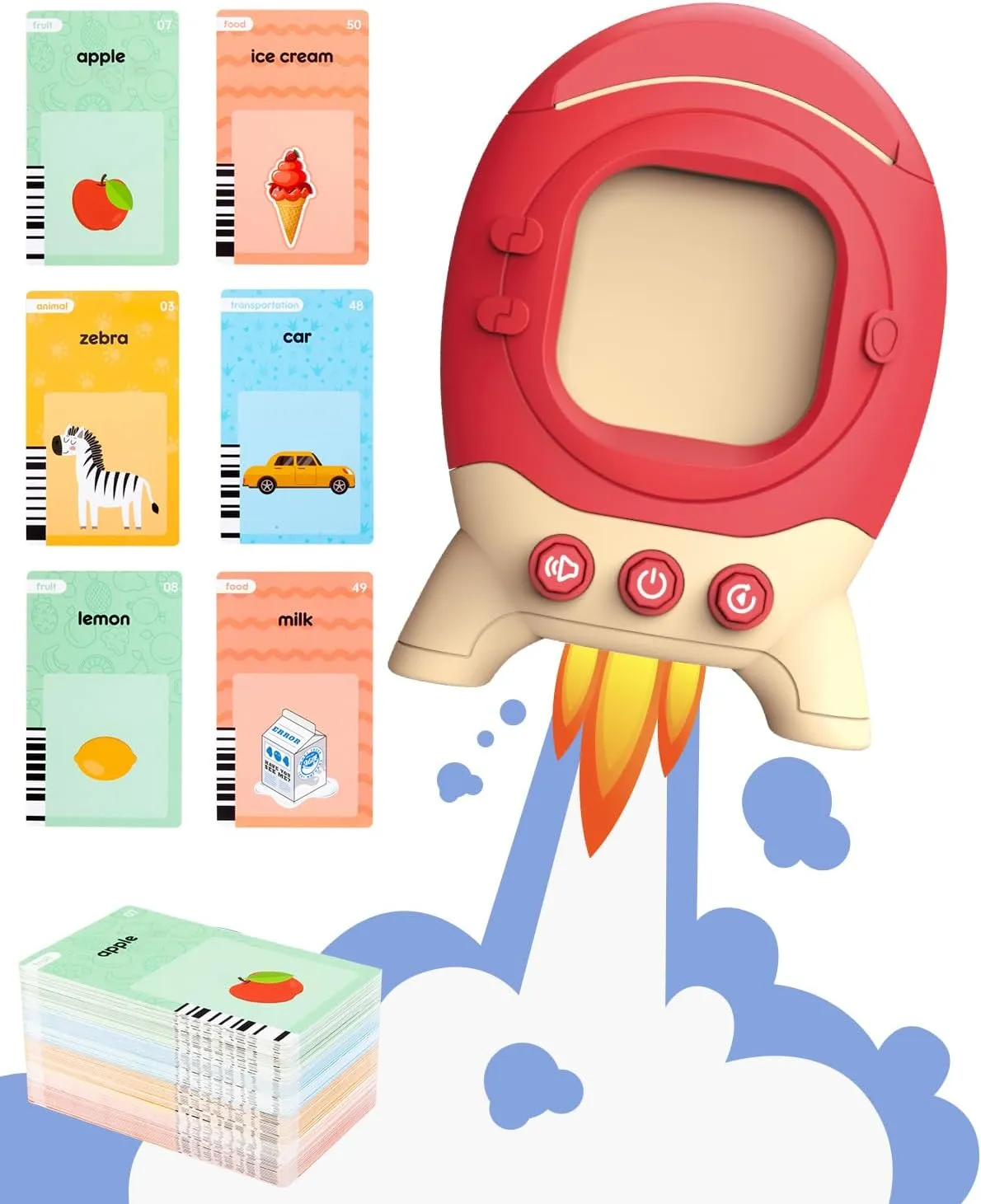 Year Old Rocket Sight Words Flash Cards nonessential edible plus destructive narrate Kindergarten Autism Sensory Toys Learning Materials 120Pcs Talking Audible Flash Cards for Toddlers Educational Montessori Toys for 2 