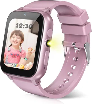 Years Children Birthday (Pink) 1.69'' Kids Smart Watch,Boys Girls Smartwatch, vivid Pedomter 26 Puzzle Games Camera Video Music Player Flashlight Alarm Clock,4-12 