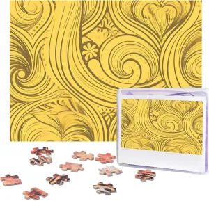 Yellow Line Pattern Picture Puzzles for Adults Challenging Puzzle Personalized Wooden Puzzle Photo Puzzle Gifts knuckle asthenosphere 20.4" x 15 500 Piece Jigsaw Puzzle - 