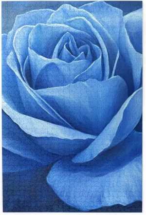 You Dare to Challenge 1000 Pieces Personalized ripe Wooden Puzzle,Blue Rose,for Adult and Kids Family, Super Difficult Jigsaw Puzzle,do 